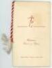 Manchester United. League Champions 1955/56. Official menu for the 'Celebration Dinner and Dance' held at the Midland Hotel, Manchester, 9th October 1956. The eight page menu, with decorative card wrappers and red and white cord tie, comprises menu, progr