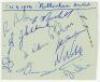 Birmingham City and Rotherham United 1954/55. Album page nicely signed in ink to one side by eleven Birmingham City players, and to the other by eleven of Rotherham United, and dated 4th December 1954. Birmingham City signatures include Hall, Badham, Kins - 2