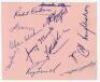 Bristol Rovers and Lincoln City 1954/55. Album page nicely signed in ink and pencil to one side by twelve Bristol Rovers players, and to the other in ink by eleven of Lincoln City. Bristol Rovers signatures in ink are Watling, Warren, Petherbridge and Mey - 2