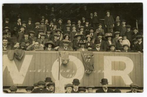 Southampton F.C. c.1910. Early original mono real photograph postcard of the crowd in the stand, presumably at a Southampton match. A. Rapp, Marine Photographer, Southampton. Postally unused. Some soiling to verso, light surface wear to image, otherwise a