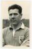 Allan Duncan Brown. Blackpool, Luton Town etc. &amp; Scotland 1944-1966. Excellent original mono real photograph plain back postcard of Brown, head and shoulders, wearing football attire. Nicely signed in blue ink to the photograph by Brown. Publisher unk