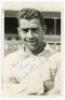 William Carruthers Cunningham. Preston North End etc. &amp; Scotland 1946-1965. Excellent original mono real photograph plain back postcard of Cunningham, head and shoulders, wearing football attire. Signed in blue ink to the photograph by Cunningham. Pub