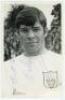 Malcolm Ian Macdonald 'Supermac'. Fulham, Newcastle United, Arsenal etc. &amp; England 1967-1979. Mono Fulham F.C. Supporters Club post card size real photograph of a youthful Macdonald, head and shoulders, wearing Fulham shirt. Signed in blue ink to the - 2