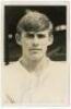John Ryan. Fulham, Luton Town, Norwich City etc. 1965-1985. Mono Fulham F.C. Supporters Club post card size real photograph of Ryan, head and shoulders, wearing Fulham shirt. Signed in blue ink to the photograph by Ryan. Stamp to verso for Fulham F.C. Sup
