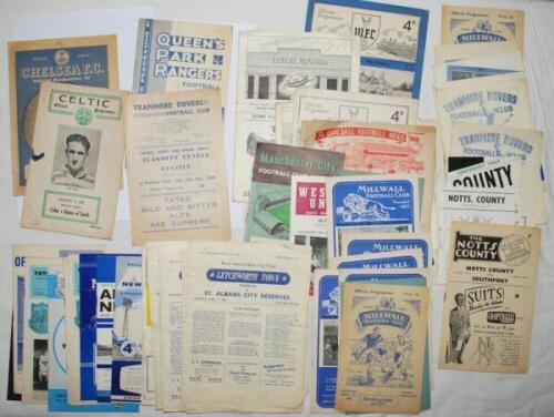 Football programmes 1940s-2000s. Box comprising a large and varied selection of over three hundred official programmes for the period, covering matches played in the Football League, Scottish League, F.A. Cup, Football Combination, European Cup Winners C