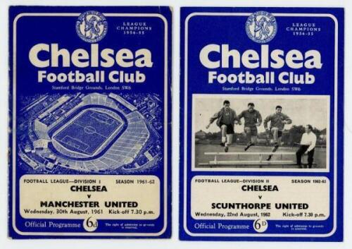 Chelsea F.C. 1961/62-1978/79. Box comprising a good run of official Chelsea 'home' programmes for League, F.A. Cup, Fairs Cup, European Cup Winners' Cup etc. matches played at Stamford Bridge. 1961/62 (Qty 17), 1962/63 (20), 1963/64 (25 including England 