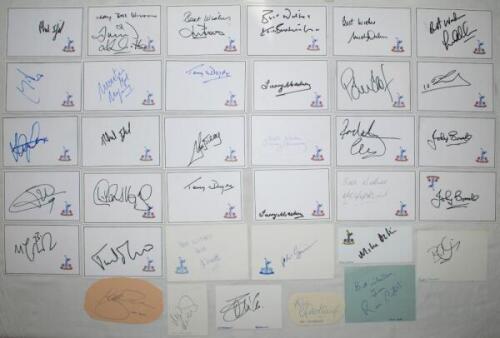 Tottenham Hotspur F.C. 1950s-2000s. A large selection of over one hundred individual signatures, all former Spurs players with the odd exception, the majority signed to white cards with printed Spurs emblem, others on pages and pieces. Signatures of earli