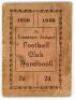 'The Tottenham Hotspur Football Club Handbook 1939-1940'. Official club handbook. Original wrappers. 67pp plus note page. Printed by Crusha &amp; Son Ltd of Tottenham. Wear, soiling and staining to wrappers, small loss to edges, rusting to staple, some ce