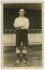 Frederick Joseph Webster. Tottenham Hotspur 1911-1915. Mono real photograph postcard of Webster, full length in Spurs attire. F.W. Jones of Tottenham. Minor faults otherwise in good condition - footballFred Webster played 82 matches for Spurs