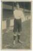 Christopher Young. Tottenham Hotspur 1912. Mono real photograph postcard of Young, full length in Spurs attire. F.W. Jones of Tottenham. Minor silvering to card edges otherwise in good/very good condition - footballYoung played four matches for Spurs