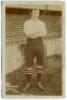 Charles Lewis Woodruff. Tottenham Hotspur 1908-1910. Early sepia real photograph postcard of Woodruff, full length, in Spurs attire. Title to lower border 'C.L. Woodruff. Tottenham Hotspur'. F.W. Jones, Tottenham. Minor marks to postcard image otherwise i