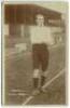 John Shackleton. Tottenham Hotspur 1905-1906. Early mono real photograph postcard of Shackleton, full length, in Spurs attire. Title to lower border 'J. Shackleton. Tottenham Hotspur'. Jones Bros of Tottenham postcard. Postally unused. Minor wear to corne