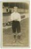 Arthur E. Pickett. Tottenham Hotspur 1906-1908. Early sepia real photograph postcard of Pickett, full length, in Spurs attire. Title to lower border 'A.E. Pickett. Tottenham Hotspurs'. Jones Bros of Tottenham. Postally unused. Good condition - footballArt