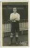 Ernest Henry Newman. Tottenham Hotspur 1909-1913. Early mono real photograph postcard of Newman, full length, in Spurs attire. Title to lower border 'E. Newman. Tottenham Hotspur'. F.W. Jones of Tottenham. Postally unused. Minor nick to top edge, light su