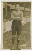 Thomas Henry Lunn. Tottenham Hotspur 1909-1913. Early sepia real photograph postcard of goalkeeper Lunn, full length, in Spurs jersey. Title to lower border 'T.H. Lunn. Tottenham Hotspur'. F.W.Jones, Tottenham. Postally unused. Good/very good condition - 