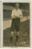 James John Kennedy. Tottenham Hotspur 1909-1912. Early mono real photograph postcard of Kennedy, full length, in Spurs attire. F.W. Jones of Tottenham. Title to card 'J. Kennedy. Tottenham Hotspur'. The club name has been crossed through and 'centre half'