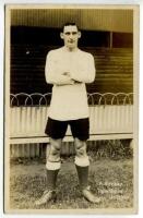 Alfred Hobday. Tottenham Hotspur 1913. Early sepia real photograph postcard of Hobday, full length, in Spurs attire. Title to lower border 'A. Hobday. Tottenham Hotspur'. F.W. Jones of Tottenham Postally unused. Good/very good condition - footballAlf Hobd