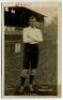 Ernest Coquet. Tottenham Hotspur 1908-1911. Early mono real photograph postcard of Coquet, full length, in Spurs attire. Title to lower right border 'E. Coquet. Tottenham Hotspur'. The club title has been crossed through and 'Fulham' written below. Also t