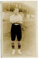 Oliver Burton. Tottenham Hotspur 1904-1909. Early mono real photograph postcard of Burton, full length, in Spurs attire. Title to lower border 'Oliver Burton. Tottenham Hotspur'. The club title crossed through. F.W. Jones, Tottenham. Postally unused. Some