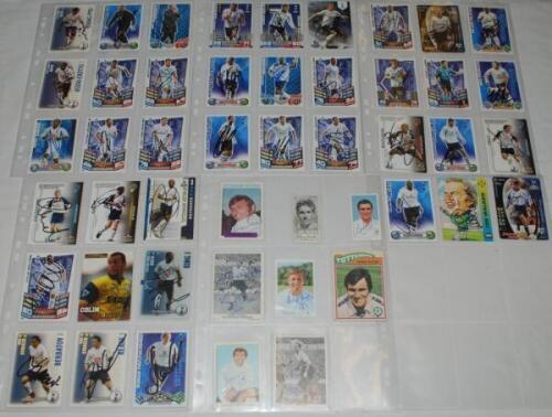 Tottenham Hotspur signed trade and cigarette cards 1950s onwards. A selection of forty seven signed trade cards, each signed by the featured player. Earlier signatures include Martin Peters, Johnny Brooks, Bobby Smith, Terry Dyson, Cliff Jones, Peter Tayl