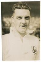 William Felton. Tottenham Hotspur 1932-1934. Mono real photograph of Felton, head and shoulders, in Spurs shirt. Photograph by Universal Pictorial Press of London. Label to back of photograph with month 'September'. 4&quot;x6&quot;. Good condition. A rar