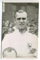 Albert Edward Page. Tottenham Hotspur 1936-1945. Mono postcard size real photograph of Page, head and shoulders, in Spurs shirt. Photograph by A. Wilkes &amp; Son of West Bromwich, dated '1938'. Good condition. A rarer photograph - footballIn 1936, Page, 