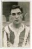 Frederick Archibald Burgon. Tottenham Hotspur 1934. Mono postcard size real photograph of Burgon, head and shoulders, in Spurs away shirt of vertical blue and white stripes. Photograph by A. Wilkes &amp; Son of West Bromwich. Good condition. A rarer photo