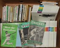 Cricket annuals, brochures, booklets etc. Box containing a good run of twenty one editions of the 'Wisden Nightwatchman', a good run of Playfair cricket Annual 1948 onwards, with heavy duplication, News Chronicle, Findon's Cricket Annual 1947 to 1950, Cri