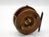 A fine Hardy Nottingham Silex Action 4" walnut centre pin reel, soldi drum with twin domed horn handles and brass telephone release latch, Bickerdyke line guide, rim mounted casting lever with Silex brake mechanism, starback foot stamped makers details, 