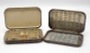 A Hardy Neroda bakelite trout dry fly box, tortoiseshell finish, cream painted interior fitted fourteen fly compartments below five celluloid sliding lids (later addition of small ball handles) and a similar Hardy Neroda trout fly box fitted two plates of - 2