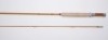 A fine Barry Kustin “Argo" 2 piece cane trout fly rod, 8’, #6, clear silk inter-whipped, wooden reel seat with alloy screw grip fitting, nickel silver ferrules, unused condition, plastic wrapper still to handle, in bag and alloy tube