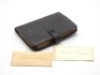 F.M.H.’s pocket sized fishing logbook/diary for 1912-1913, the black pigskin loose leave record book containing hand-written catch records, weather detail and other observations including total catch returns listed for seasons 1907-1913, frontis card ink 