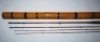 Halford’s own Hardy “Halford" 3 piece (2 tips) cane trout fly rod, 9’6", broad crimson inter-whipped banding, nickel silver reel seat with sliding alloy ring, ebony and nickel silver butt cap with reversible spear, agate lined stripping guide and tip ring - 2