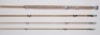 A Hardy “Wye" 3 piece (2 tips) cane salmon fly rod, 13’6", #10, crimson silk inter-whipped, sliding alloy screw grip reel fitting, lockfast joints, 1965, in bag