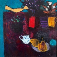 Still Life On A Dark Table by John Kingsley PAI RSW 