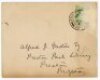 Philip Christian William Trevor to Alfred J. Gaston, cricket follower, writer and collector. Small plain postcard addressed to Gaston, date stamped 1905, with handwritten note thanking Gaston for 'kindly sending the newspaper cutting relative to my little - 2