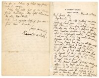 Harold Aubrey Tate, writer, to Alfred J. Gaston, cricket follower, writer and collector. A four page handwritten letter from Tate to Gaston, dated 17th March 1892. Writing from St. Cuthbert's College, Ushaw, Durham, Tate is enquiring on the availability o