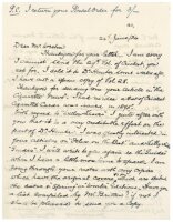 Henry Ling. Cricket writer. Two page handwritten letter to Neville Weston from Ling, dated 24th June 1934. Ling writes saying he cannot send the '29th Vol. of Cricket you ask for. | sold it to Dr. Hunter some weeks ago. I have not a spare copy of Vol. 28'