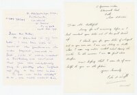 Somerset C.C.C. Two page handwritten letter from John Hemsley Cameron (Cambridge University, Somerset, Jamaica & West Indies 1934-1947) to a Mr. Baker, dated 22nd February 1996, providing details of a possible contact for a visit to Barbados to watch Engl