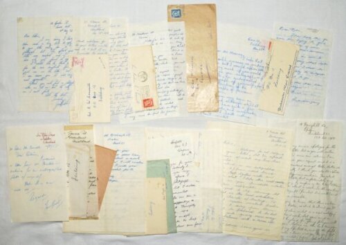 New Zealand Test cricketers 1940s-1950s. A good selection of twelve original handwritten letters from New Zealand Test cricketers to the autograph collector, Robin McConnell. The letters are generally in response to requests for autographs and photographs