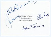 Middlesex C.C.C. c.1980s. Official Christmas card signed in ink to the front by Eric Russell, John Murray, Alan Moss and John Emburey. Sold with a personal Christmas card signed by Basil D'Oliveira, and an M.C.C. Christmas card signed by Richard Hadlee. A