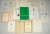 Cricket menus 1933-1998. A large selection of over eighty unsigned official menus and invitations, mainly 1960s onwards, collected by Irving Rosenwater, with the odd handwritten note in Rosenwater's own hand. Earlier menus include North Surrey C.C. Annual