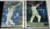 Test and County signed cricket ephemera 1990s-2000s. Large black file comprising a nicely presented and extensive selection of signed letters, signatures on pieces and cards, magazine pullout posters, player postcards, the odd scorecard etc. Signed letter - 5