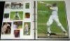 Test and County signed cricket ephemera 1990s-2000s. Large black file comprising a nicely presented and extensive selection of signed letters, signatures on pieces and cards, magazine pullout posters, player postcards, the odd scorecard etc. Signed letter - 6