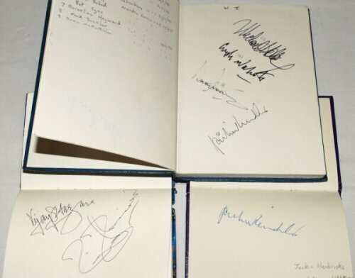 Cricketers' signatures 1990s-2000s. Three books comprising over two hundred and seventy autographs in ink to plain pages of cricketers and some celebrities, mainly collected in the 1990s, with the majority of signatures signed individually to the page, so