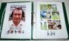 County cricketers 1980s-2000s. Green folder comprising forty printed colour pages, each depicting a County cricketer and signed by the featured player. Signature include Keith Fletcher, Alastair Cook, James Foster, Mark Ealham, Tom Smith, Jonathan Batty, 