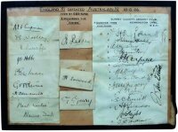 England v Australia 'The Ashes'. The Oval 1926. A montage of a sheet of Surrey County Cricket Club headed notepaper dated 18.8.1926, to the right, nicely and fully signed in black ink by all sixteen members of the Australian touring party. Signatures are 