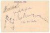 Australia tour to England 1956. Official autograph sheet fully signed in ink by all seventeen members of the Australian touring party. The page laid down to album page. Signatures include Johnson (Captain), Miller, Archer, Benaud, Burge, Burke, Craig, Cra - 2