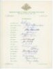 Australia tour to England 1968. Official autograph sheet fully signed by the seventeen playing members of the Australian touring party. Signatures are Lawry (Captain), Jarman, Chappell, Connolly, Cowper, Freeman, Gleeson, Hawke, Inverarity, Joslin, Mallet