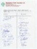 Australia v New Zealand 1988. Official Queensland Cricket Association autograph sheet for the one day international played at Brisbane, 17th January 1988. Eleven Australia signatures including Border, Marsh, S. Waugh, Taylor, Dodemaide, Jones, Boon etc. T